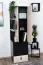 Jugendzimmer - Schrank Aalst 07, Farbe: Eiche / Creme / Schwarz - Abmessungen: 160 x 45 x 40 cm (H x B x T)