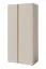 Schlichter Kleiderschrank Fricourt 03, Beige / Eiche hell, 195 x 90 x 50 cm, mit 7 Fächern und 1 Kleiderstange, ABS-Kanten, hochwertig verarbeitet