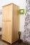 Kleiderschrank | 2 Drehtüren | 2 Schubladen | 1 Fach | mit Kleiderstange | 80 cm breit | Massivholz | Farbe: Natur Abbildung