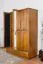 162 cm breiter Kleiderschrank mit 4 Türen, 8 Fächern und 3 Schubladen aus Massiv-Holz | Farbe: Eiche Rustikal | Tiefe: 60 cm Abbildung