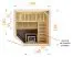 Elementsauna Tirari 68 mm mit Dachkranz - Außenmaße (B x T x H): 194 x 194 x 199 cm