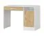 Schlafzimmer Komplett - Set A Nalut | 6-teilig | in Eiche / Weiß | Schrankbett 120 x 200 cm mit LED-Beleuchtung | Scheibtisch | Kleiderschrank | Kommode