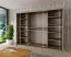 Großer 250 cm breiter Kleiderschrank mit 3 Türen | 10 Fächer | Farbe: Sonoma Eiche Abbildung