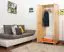 Kleiderschrank | 2 Drehtüren | 1 Fach | mit Kleiderstange | 80 cm breit | Massivholz | Farbe: Natur Abbildung