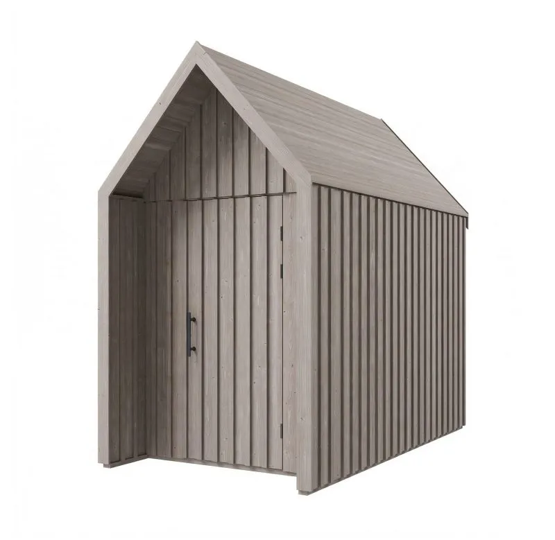 Geräteschuppen | Grau-Braun | Außenmaße: 162,4 x 285,7 cm | Grundfläche: 4,64 m² | Skandinavischer Style | Satteldach | Fichtenholz | Malmö 21