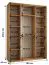 Schwarzer Schiebetürenschrank Tharo, modernes Design, schwarze Metallgriffe, Anti-Staubbürsten, platzsparend, viel Stauraum, 235,2 x 180 x 45 cm
