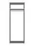 Drehtürenschrank / Kleiderschrank | Weiß Hochglanz | Doppelflügeltüren | 199 x 80 x 51 cm | 2 Fächer | Einfarbiges Minimal-Design | dünne Griffe