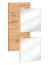 Wandpaneel mit zwei Spiegeln Pollestad 06, Farbe: Eiche Wotan - Abmessungen: 100 x 60 x 4 cm (H x B x T)