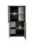 Vitrine | geriffelte Front | Farbe: Schwarz / Eiche Vicking / Schwarzer Marmor | 60 x 40 x 122 cm | Push-to-open Funktion | inkl. LED-Beleuchtung | 8 Fächer