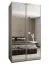 Kleiderschrank / Schiebetürenschrank | 245,5 x 130 x 64 cm | 2 Kleiderstangen | 2 Schiebetüren | Spiegel | Farbe: Kaschmir | ABS Kantenschutz