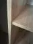 Schwarzer Schiebetürenschrank Mina, Lamellen in Eichen Optik, Schwarzer Stahlgriff, viel Stauraum, Anti Staubbürsten, 235,2 x 140 x 60 cm, platzsparend