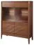 Vitrine Gorica 04 mit LED-Beleuchtung, in Eiche Rustikal, Soft Close System, 140 x 111 x 45 cm, teilmassiv, Antisol-Glas Bronze