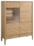 Vitrine mit Glastür links Gorica 05, in Eiche Gold, 140 x 111 x 45 cm, mit LED-Beleuchtung, Soft Close System, teilmassiv, Antisol-Glas Bronze
