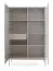Große Vitrine in Kaschmir, 166 x 104 x 39 cm, mit Push-to-open Funktion, 1 Glastür, 1 Holztür, 1 Schublade, ABS-Kanten, LED-Beleuchtung