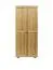 Kleiderschrank | 2 Drehtüren | 4 Fächer | mit Kleiderstange | 80 cm breit | Massivholz | Farbe: Natur Abbildung