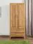 90 cm breiter Kleiderschrank mit 2 Türen, 4 Fächern und 2 Schubladen aus Massiv-Holz | Farbe: Natur | Tiefe: 40 cm Abbildung