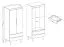 Schrank mit zwei Schubladen Cathcart 11, Farbe: Eiche Riviera / Weiß - Abmessungen: 197 x 80 x 56 cm (H x B x T)