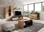 Kommode | Farbe: Eiche Gold Craft / Anthrazit | 2 Glastüren | 1 Holztür | 155 x 44 x 94 cm | 5 Fächer | Sideboard | griffloses System | ABS-Kanten