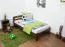 Kinderbett / Jugendbett Kiefer Vollholz massiv Nussfarben A5, inkl. Lattenrost - Abmessung 90 x 200 cm