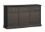 Kommode/Sideboard Torsakala 14 in Schwarz Graphit, 86 x 146 x 40 cm, mit 3 praktischen Schubladen, 6 Fächer, 3 Türen, 3 Einlegeböden, ABS Kantenschutz