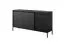 Stylisches Wohnzimmer - Set D Balta, 4-teilig, Beine: Metall, Farbe: Schwarz, ABS-Kantenschutz, Push-to-open Funktion