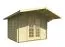 Gartenhaus mit Satteldach, 70 mm Blockbohlenhaus, aus nordischen Fichtenholz, Grundfläche: 8,48 m², Fenster und Doppeltür aus Isolierglas, Außenmaße: 320 x 265 cm