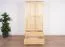 Kleiderschrank Massivholz natur 010 - Abmessung 190 x 90 x 60 cm (H x B x T)
