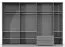Großer Kleiderschrank | 7 Drehtüren | 2 Schubladen | 10 Fächer | mit 4 Kleiderstangen | 322 cm breit | Farbe: Weiß Abbildung