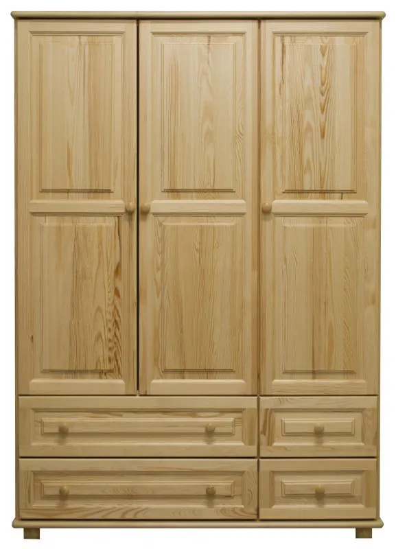 Kleiderschrank Massivholz natur 017 - Abmessung 190 x 120 x 60 cm (H x B x T)