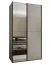 Kleiderschrank / Schiebetürenschrank | Farbe: Kaschmir | Soft-Close | 2 Kleiderstangen | Spiegel | 2 Schiebetüren | 6 Fächer | 245,5 x 140 x 64 cm