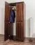 Kleiderschrank Kiefer Vollholz massiv Nussfarben 008 - Abmessung 190 x 80 x 60 cm (H x B x T)