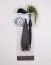 Garderobe Knoxville 23, Farbe: Kiefer Weiß / Grau - Abmessungen: 136 x 40 x 20 cm (H x B x T)
