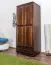 Kleiderschrank | 2 Drehtüren | 1 Schublade | 4 Fächer | mit Kleiderstange | 80 cm breit | Massivholz | Farbe: Nuss Abbildung