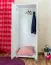 Kleiderschrank | 2 Drehtüren | 1 Fach | mit Kleiderstange | 80 cm breit | Massivholz | Farbe: Weiß Abbildung