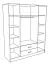 Kleiderschrank | 4 Drehtüren | 2 Schublade | 10 Fächer | mit Kleiderstange | 164 cm breit | Farbe: Braun Abbildung