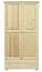 Kleiderschrank | 2 Drehtüren | 1 Schublade | 4 Fächer | mit Kleiderstange | 102 cm breit | Massivholz | Farbe: Natur Abbildung