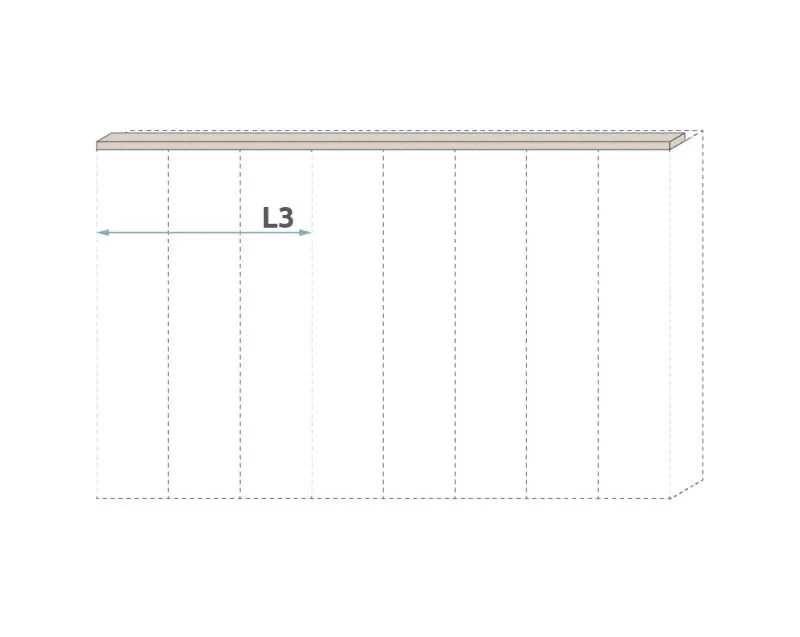 Oberer Rahmen für Drehtürenschrank / Kleiderschrank Neiafu und Anbaumodule, Farbe: Kaschmir, Breite: 137 cm