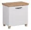 Sitzbank mit Stauraum / Schuhschrank Cuenca 09, Farbe: Eiche / Weiß - Abmessungen: 60 x 60 x 39 cm (H x B x T)