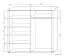 170 cm breiter Schiebetürenschrank mit 2 Türen | 6 Fächer | Kleiderstange | Farbe: Sonoma Eiche Abbildung