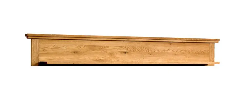 Breites Hängeregal / Wandregal aus stabilen Material Floresta 21, Natur, gewachst / geölt / gebürstet, Eiche massiv, 29 x 212 x 24 cm, für Wohnzimmer
