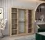180 cm breiter Schiebetürenschrank mit 10 Fächern und 2 Türen | Farbe: Sonoma Eiche | Laminiert Abbildung