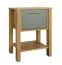 Nachtkästchen für Schlafzimmer Braianik 30, Farbe: Eiche Wotar / Grün, 1 Schublade, 1 Ablegefach für Bücher, Zeitschriften, ABS, 59 x 42 x 37 cm