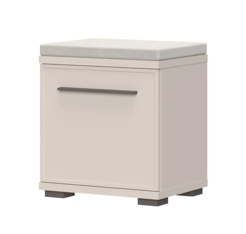 Sitzbank mit Stauraum Neiafu 110, Farbe: Kaschmir, Soft-Close-System, gepolstertes Sitzkissen, Maße: 53 x 46 x 36 cm, für die Garderobe
