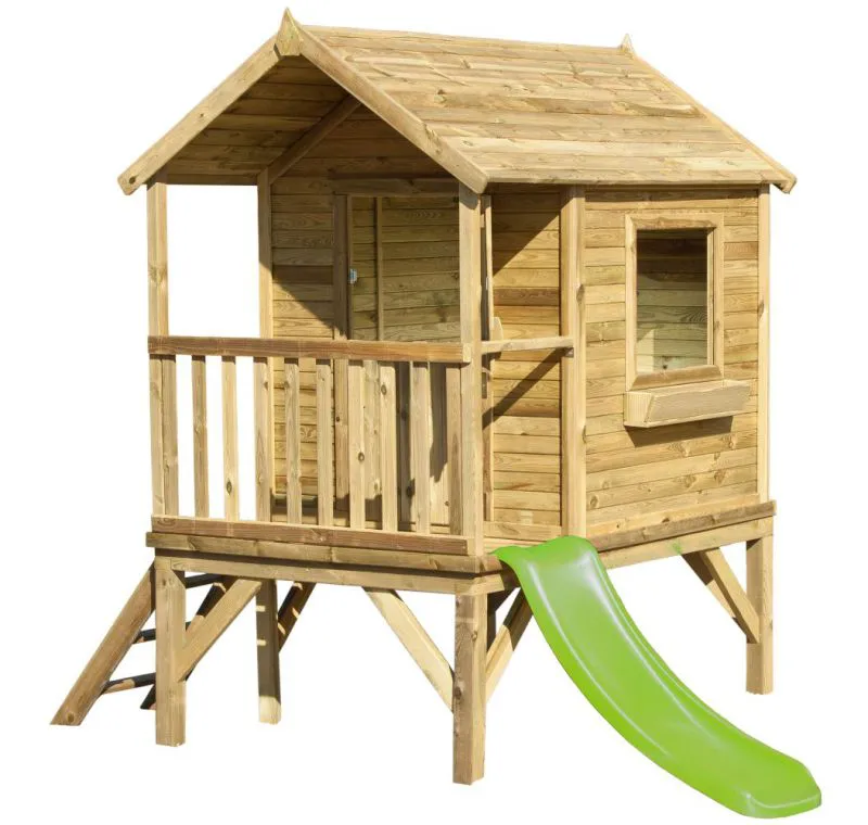 Kinderspielhaus 2B mit Rutsche - Abmessungen: 180 x 120 cm