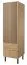 Schrank Slatina 51, Farbe: Eiche / Schwarz, teilmassiv - Abmessungen: 203 x 56 x 63 cm (H x B x T)