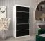 Schiebetürenschrank / Kleiderschrank Jan 01A, Farbe: Weiß matt / Schwarz - Abmessungen: 200 x 100 x 62 cm ( H x B x T)