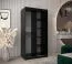 Schiebetürenschrank / Kleiderschrank Jan 01A, Farbe: Schwarz / Weiß matt - Abmessungen: 200 x 100 x 62 cm ( H x B x T)