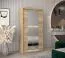 Schiebetürenschrank / Kleiderschrank Jan 02D mit Spiegel, Farbe: Eiche Sonoma - Abmessungen: 200 x 120 x 62 cm (H x B x T)