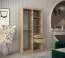 Schiebetürenschrank / Kleiderschrank Naranco 01 mit Spiegel, Farbe: Eiche Sonoma - Abmessungen: 200 x 100 x 62 cm ( H x B x T)