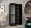 Schiebetürenschrank / Kleiderschrank Jan 02A, Farbe: Schwarz / Eiche Sonoma - Abmessungen: 200 x 120 x 62 cm ( H x B x T)